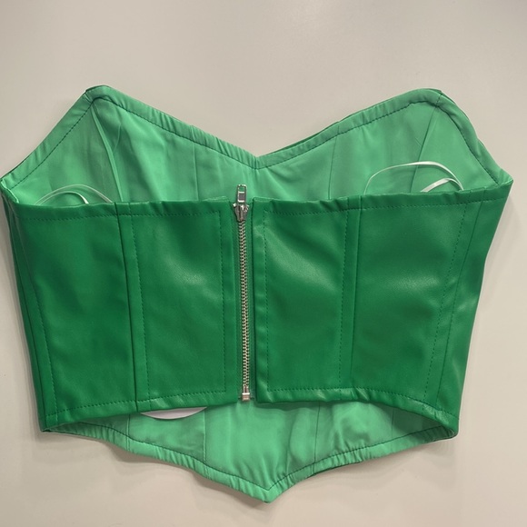 green strapless leather top new - Picture 6 of 10